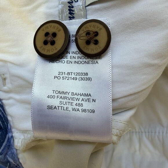 Tommy Bahama Boracay Flat Front Pant 46 X 32 Ivory Cream Bleached Sand Chino - Picture 8 of 12